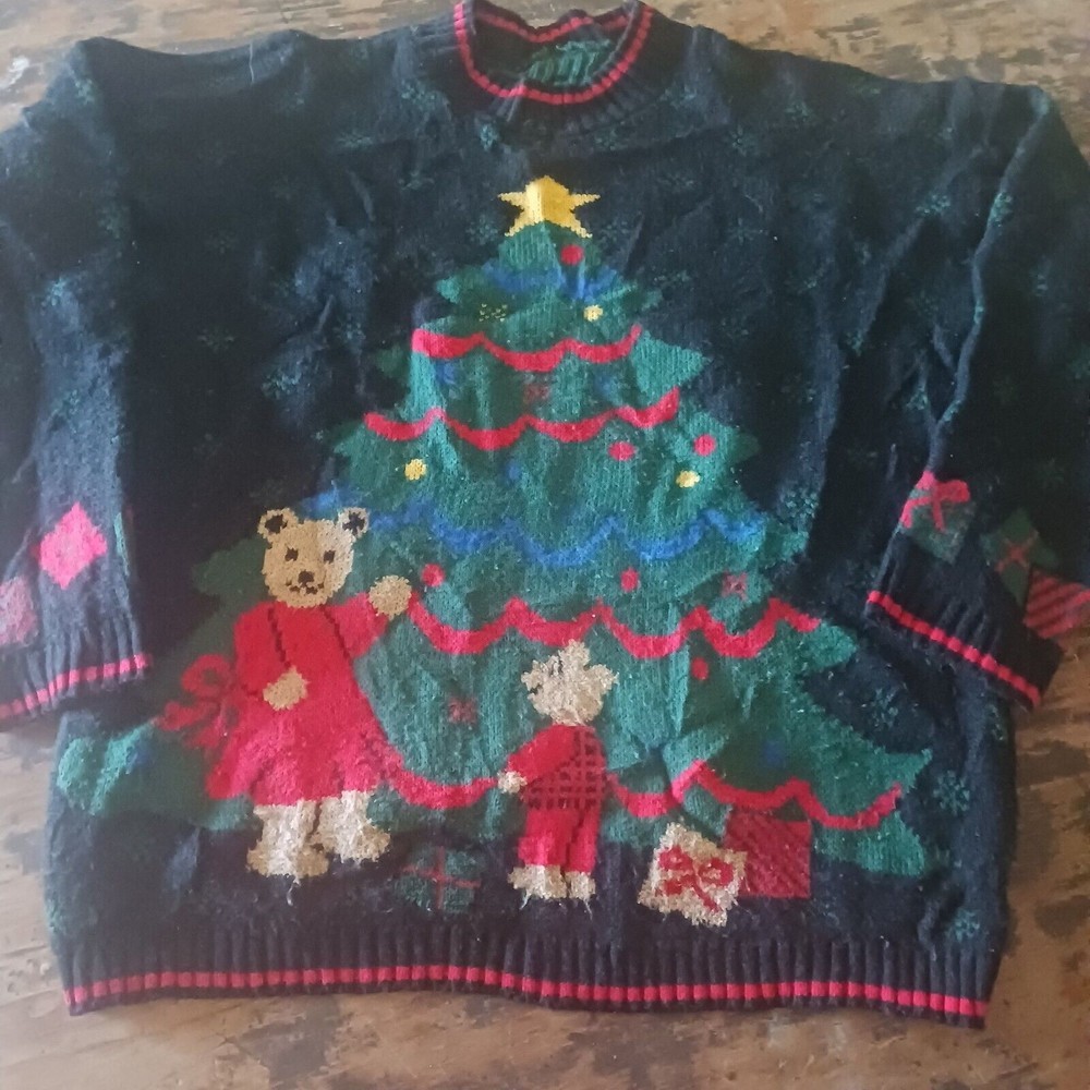 1980S Nutcracker Unisex Vintage Bear Christmas Sweater Medium